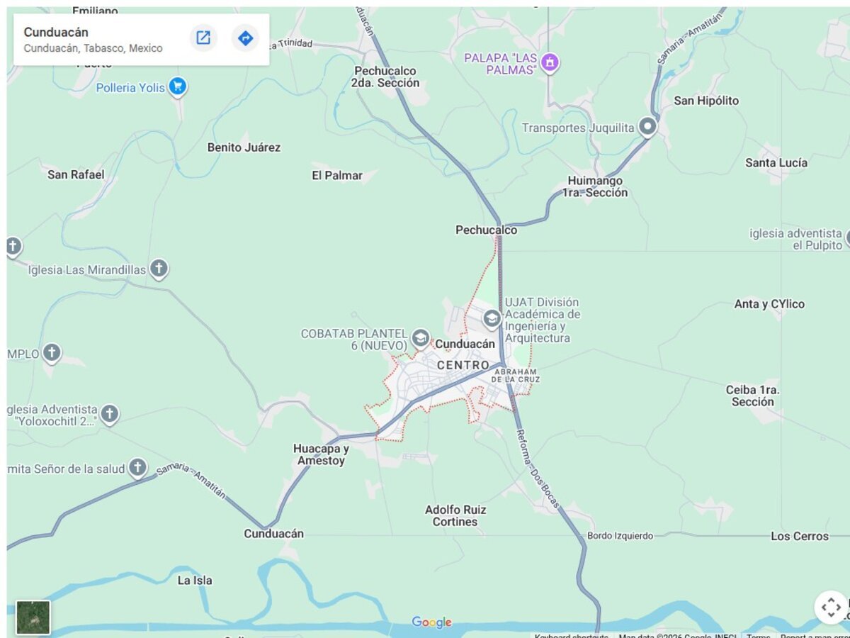 Mapa de ubicación de Cunduacán, Tabasco